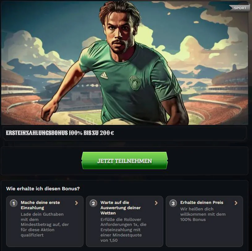 Sport-Willkommensbonus für neue Spieler